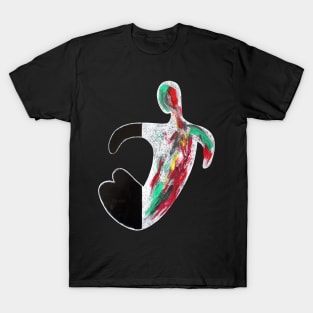 Abstract Anatomy Naked Body Colorful Ink Painting Strokes T-Shirt